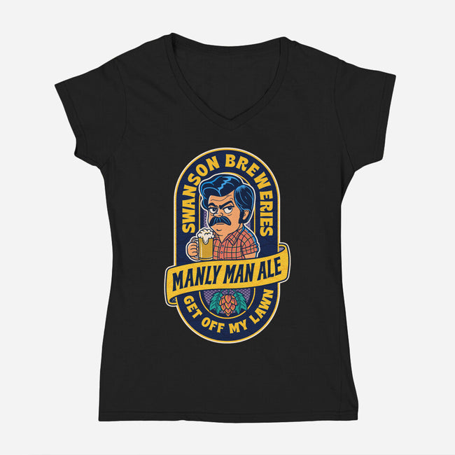 Manly Man Ale-Womens-V-Neck-Tee-P1yu5h