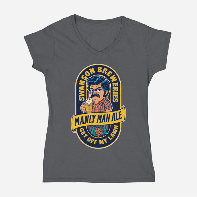 Manly Man Ale-Womens-V-Neck-Tee-P1yu5h