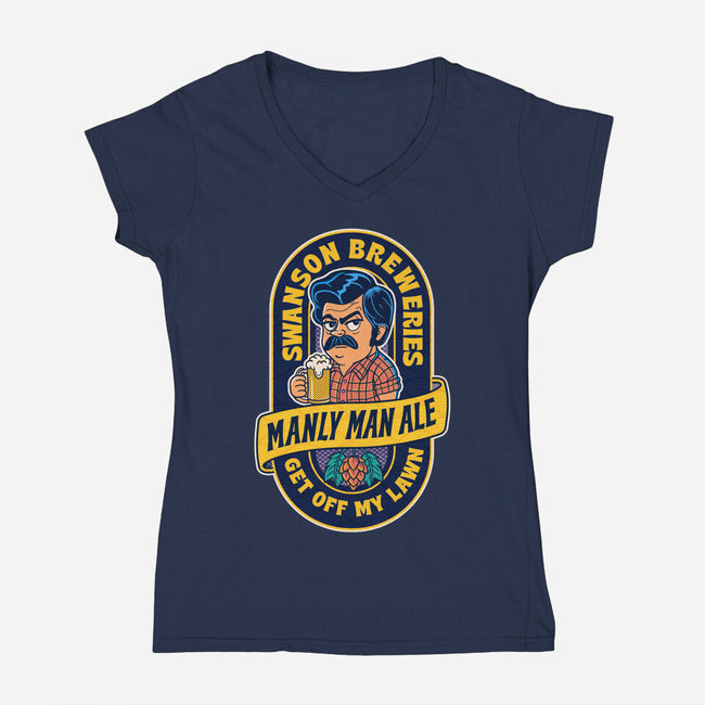 Manly Man Ale-Womens-V-Neck-Tee-P1yu5h
