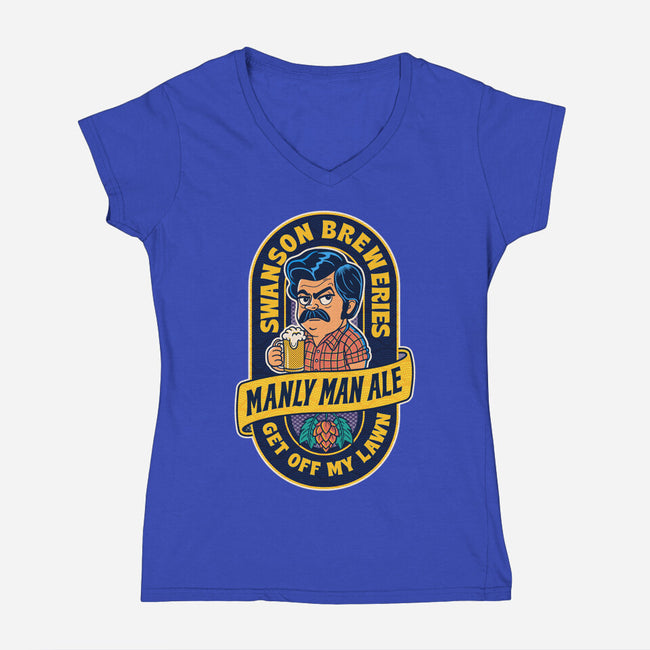 Manly Man Ale-Womens-V-Neck-Tee-P1yu5h