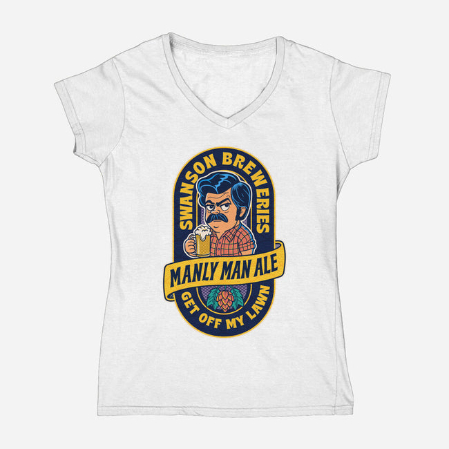 Manly Man Ale-Womens-V-Neck-Tee-P1yu5h