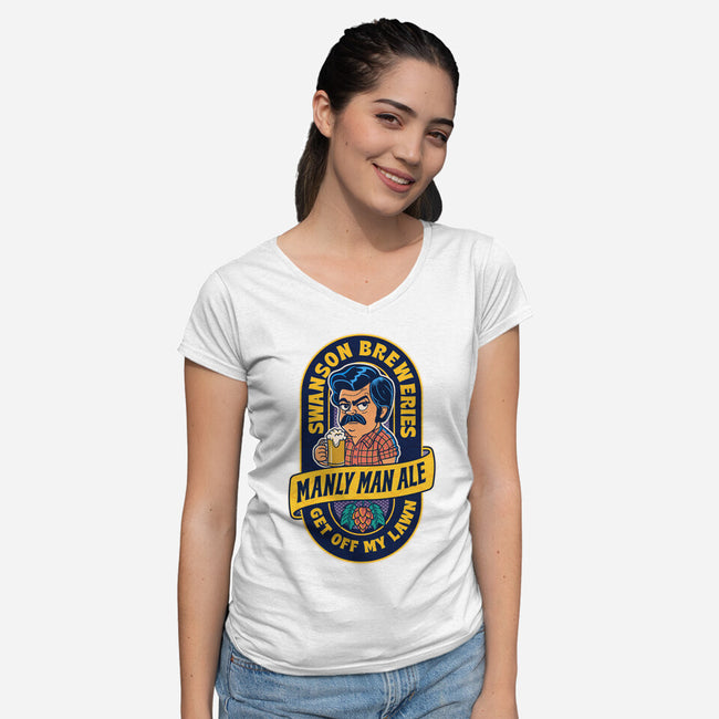 Manly Man Ale-Womens-V-Neck-Tee-P1yu5h