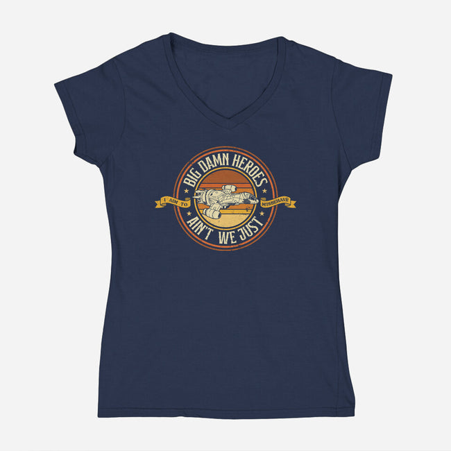 Big Damn Retro Heroes-Womens-V-Neck-Tee-retrodivision