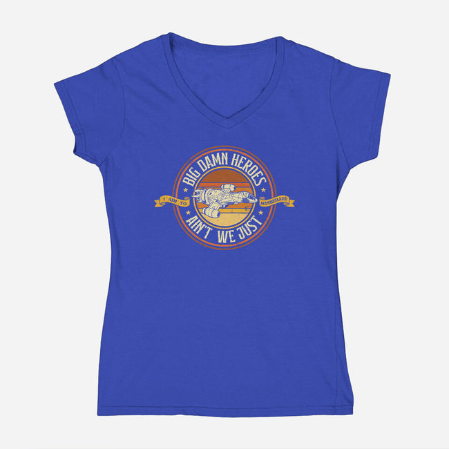 Big Damn Retro Heroes-Womens-V-Neck-Tee-retrodivision