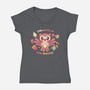 OWLways Up For Snacks-Womens-V-Neck-Tee-TechraNova