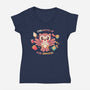 OWLways Up For Snacks-Womens-V-Neck-Tee-TechraNova