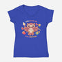 OWLways Up For Snacks-Womens-V-Neck-Tee-TechraNova