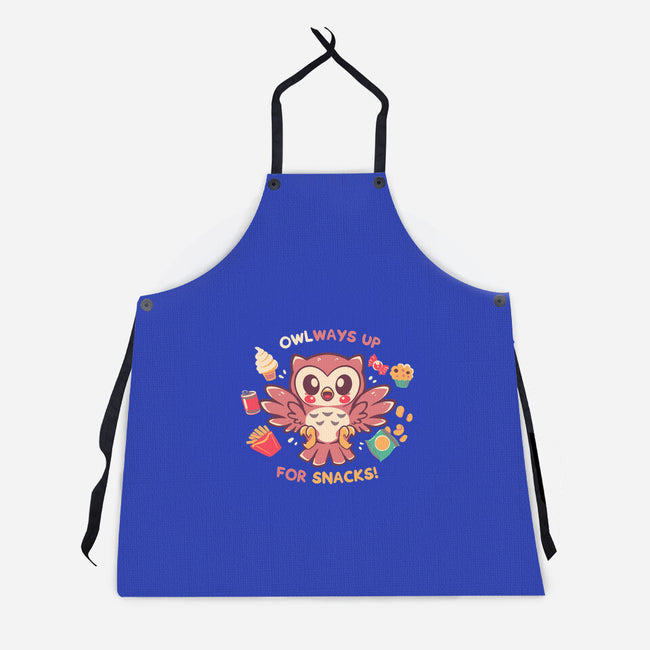 OWLways Up For Snacks-Unisex-Kitchen-Apron-TechraNova