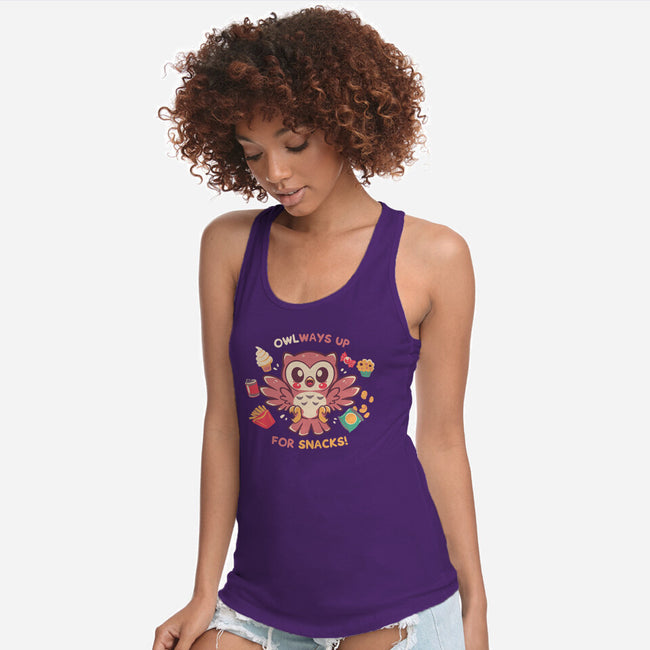 OWLways Up For Snacks-Womens-Racerback-Tank-TechraNova