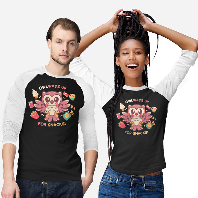 OWLways Up For Snacks-Unisex-Baseball-Tee-TechraNova