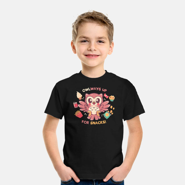 OWLways Up For Snacks-Youth-Basic-Tee-TechraNova