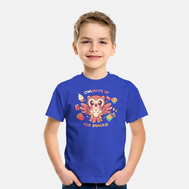 OWLways Up For Snacks-Youth-Basic-Tee-TechraNova