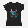 Tropical Visitor-Womens-V-Neck-Tee-momma_gorilla