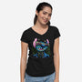 Tropical Visitor-Womens-V-Neck-Tee-momma_gorilla