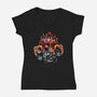Against The Final Boss-Womens-V-Neck-Tee-momma_gorilla