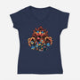 Against The Final Boss-Womens-V-Neck-Tee-momma_gorilla
