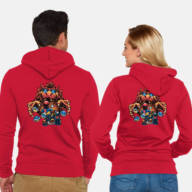 Against The Final Boss-Unisex-Zip-Up-Sweatshirt-momma_gorilla