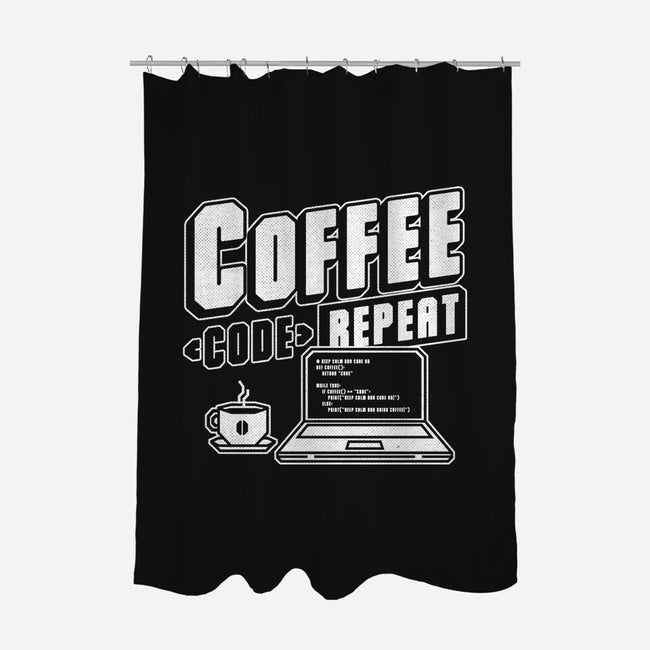 Coffee Code Repeat-None-Polyester-Shower Curtain-Studio Mootant