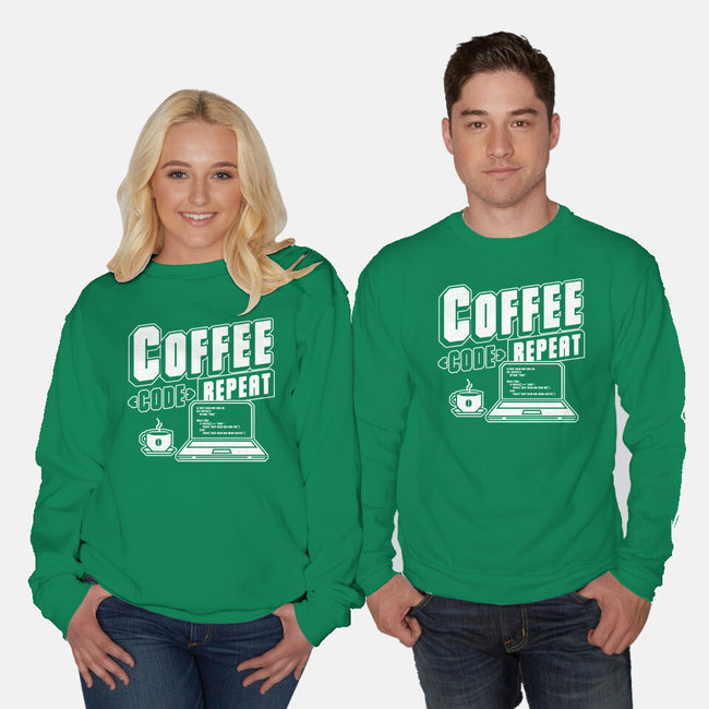 Coffee Code Repeat-Unisex-Crew Neck-Sweatshirt-Studio Mootant