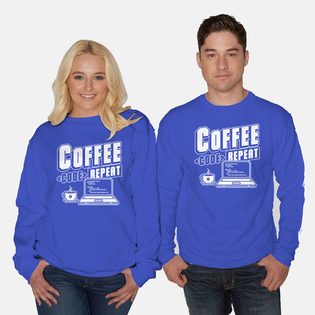 Coffee Code Repeat-Unisex-Crew Neck-Sweatshirt-Studio Mootant