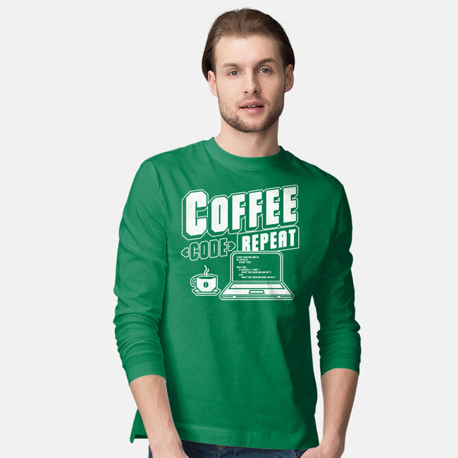 Coffee Code Repeat-Mens-Long Sleeved-Tee-Studio Mootant