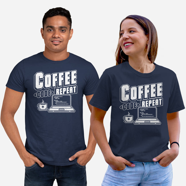 Coffee Code Repeat-Unisex-Basic-Tee-Studio Mootant