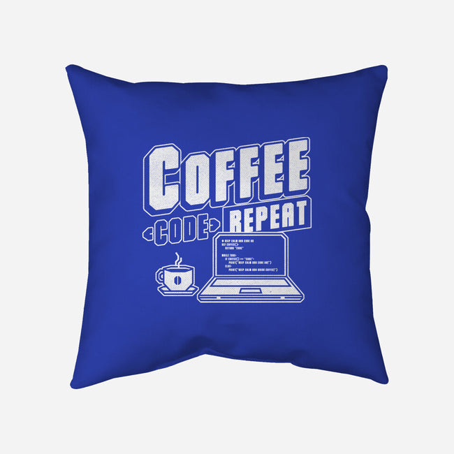 Coffee Code Repeat-None-Removable Cover w Insert-Throw Pillow-Studio Mootant