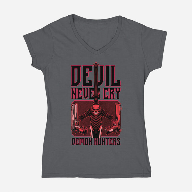 Devil Hunter Weapons-Womens-V-Neck-Tee-Studio Mootant
