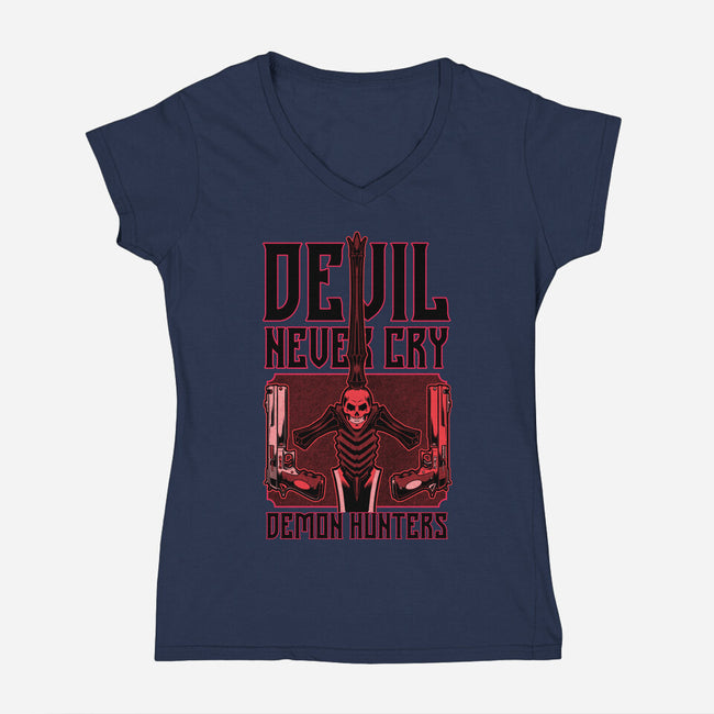 Devil Hunter Weapons-Womens-V-Neck-Tee-Studio Mootant