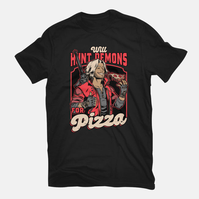 Devil Hunter Game Pizza-Womens-Fitted-Tee-Studio Mootant