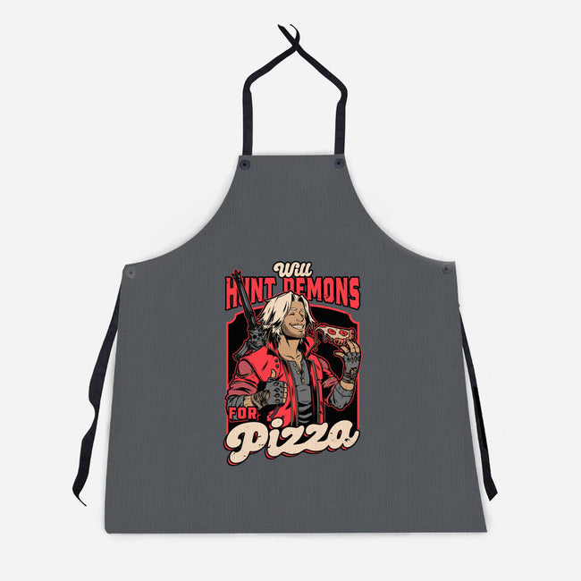 Devil Hunter Game Pizza-Unisex-Kitchen-Apron-Studio Mootant