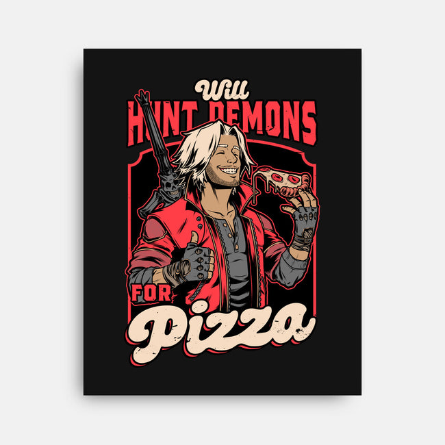 Devil Hunter Game Pizza-None-Stretched-Canvas-Studio Mootant