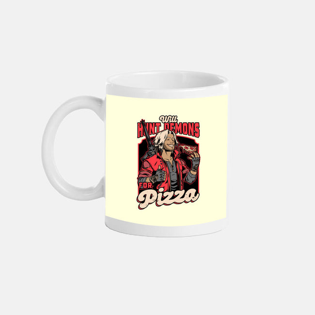 Devil Hunter Game Pizza-None-Mug-Drinkware-Studio Mootant