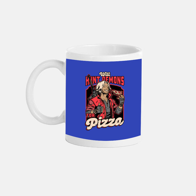 Devil Hunter Game Pizza-None-Mug-Drinkware-Studio Mootant