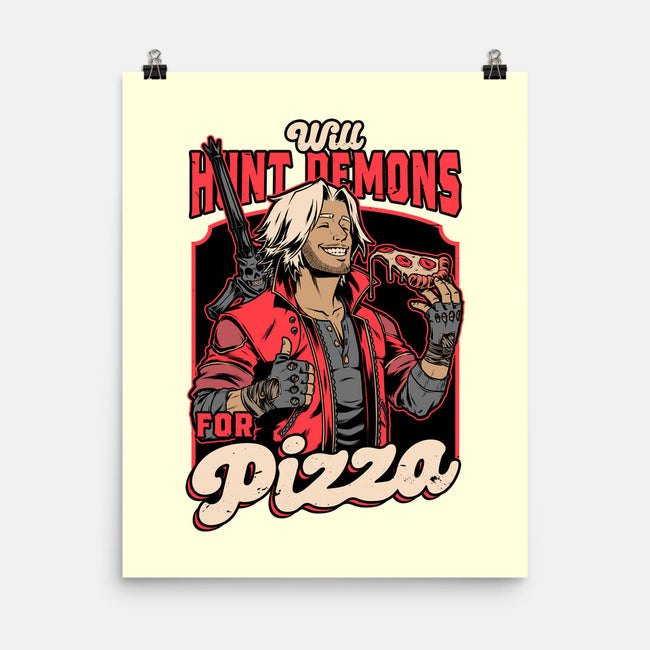 Devil Hunter Game Pizza-None-Matte-Poster-Studio Mootant