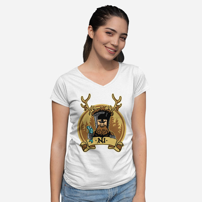 Ni Knight-Womens-V-Neck-Tee-demonigote