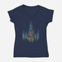 Neon X-Wing-Womens-V-Neck-Tee-kharmazero
