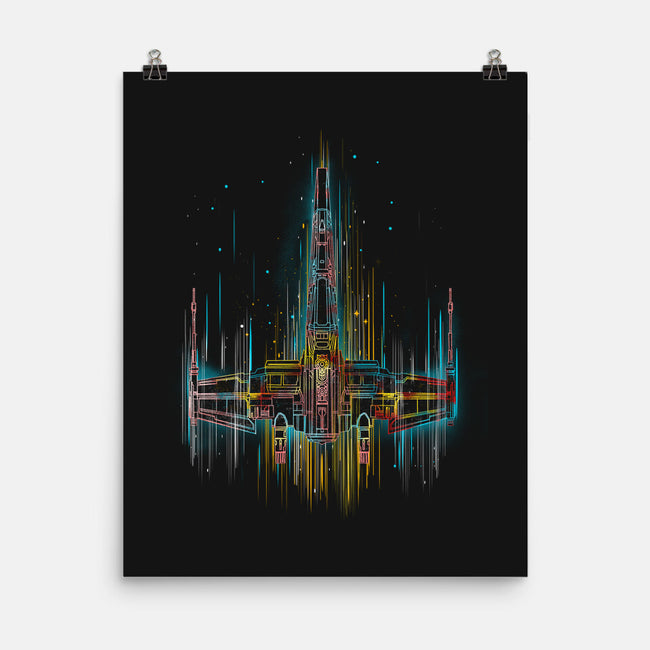 Neon X-Wing-None-Matte-Poster-kharmazero