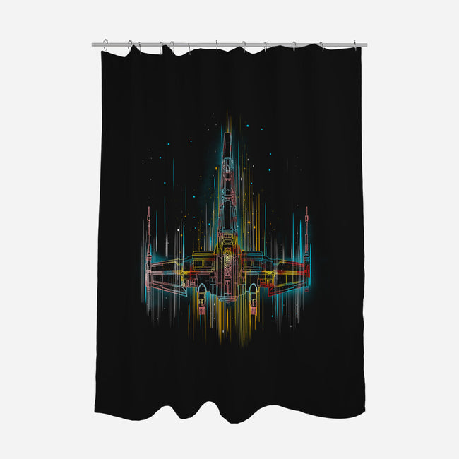 Neon X-Wing-None-Polyester-Shower Curtain-kharmazero