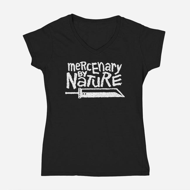 Mercenary By Nature-Womens-V-Neck-Tee-demonigote