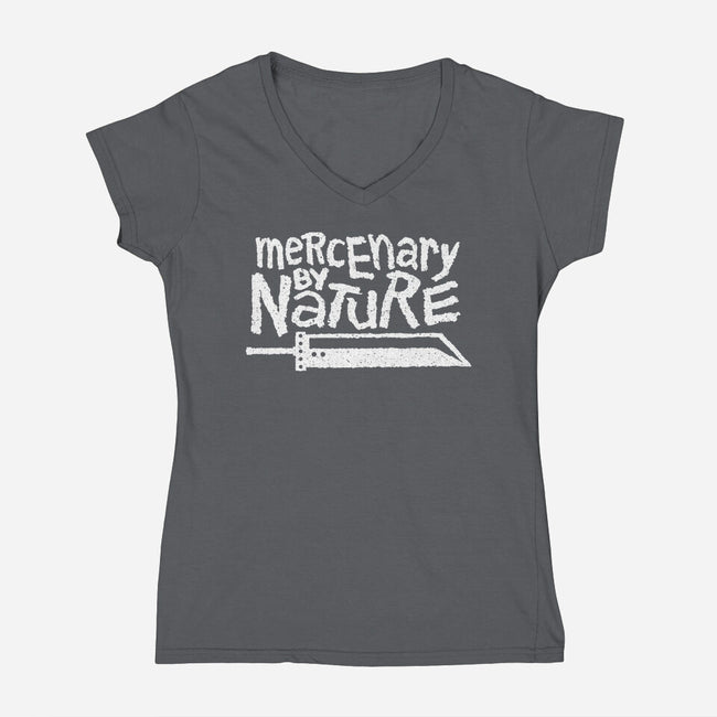 Mercenary By Nature-Womens-V-Neck-Tee-demonigote