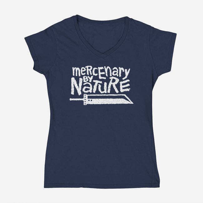 Mercenary By Nature-Womens-V-Neck-Tee-demonigote