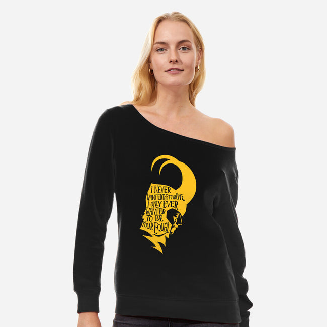 Your Equal-Womens-Off Shoulder-Sweatshirt-demonigote