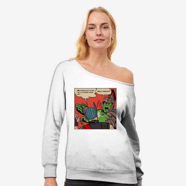 He's A Friend-Womens-Off Shoulder-Sweatshirt-demonigote