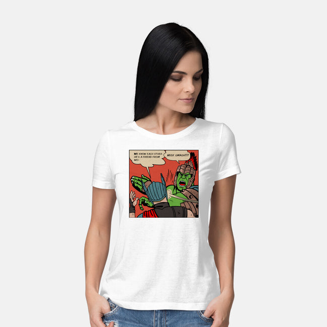 He's A Friend-Womens-Basic-Tee-demonigote