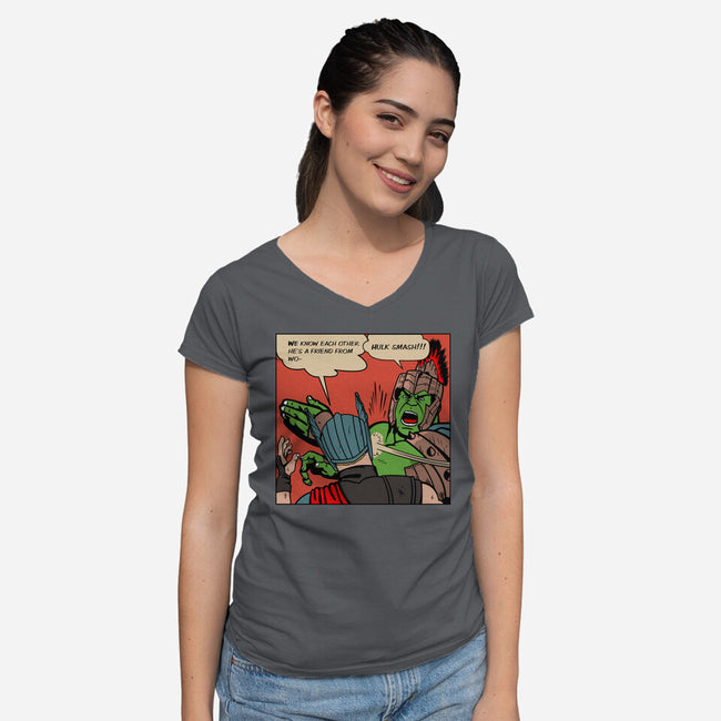 He's A Friend-Womens-V-Neck-Tee-demonigote