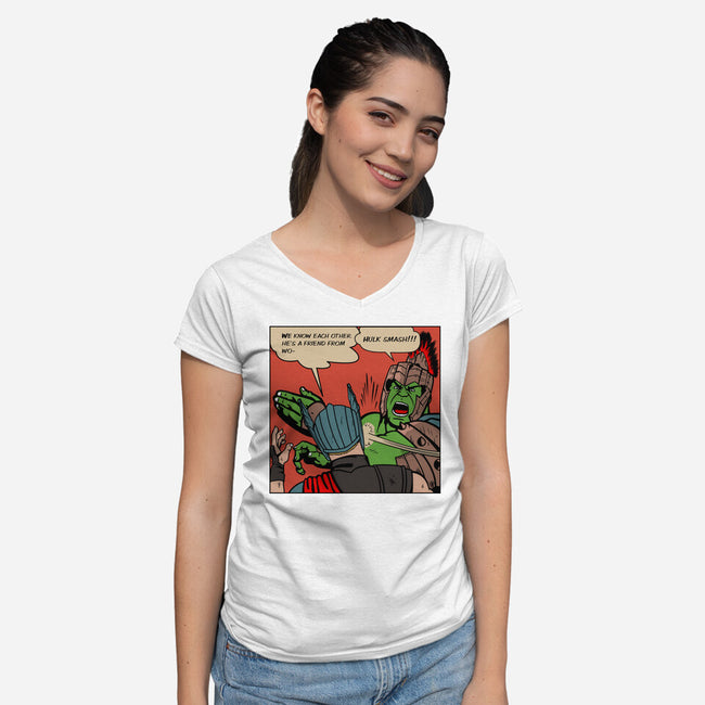 He's A Friend-Womens-V-Neck-Tee-demonigote