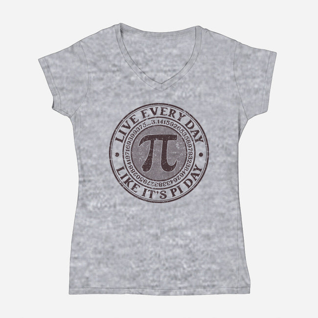 Vintage Pi Day-Womens-V-Neck-Tee-retrodivision