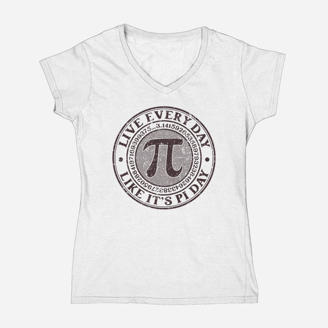 Vintage Pi Day-Womens-V-Neck-Tee-retrodivision