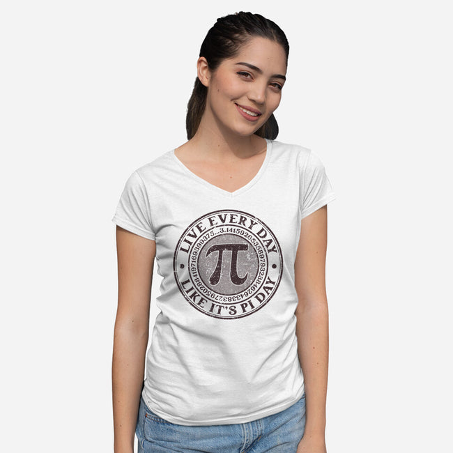Vintage Pi Day-Womens-V-Neck-Tee-retrodivision